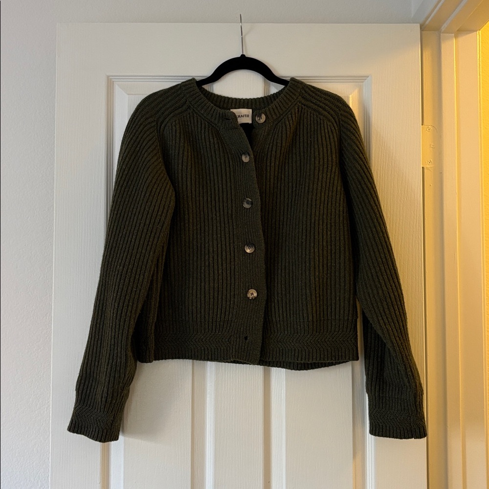 KHAITE Forest Green Ribbed Knit